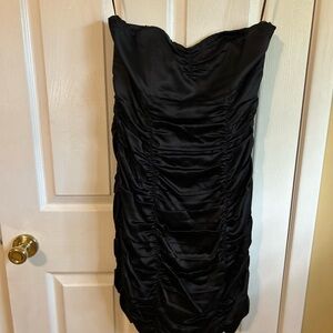 Elegant Black Ruched Dress